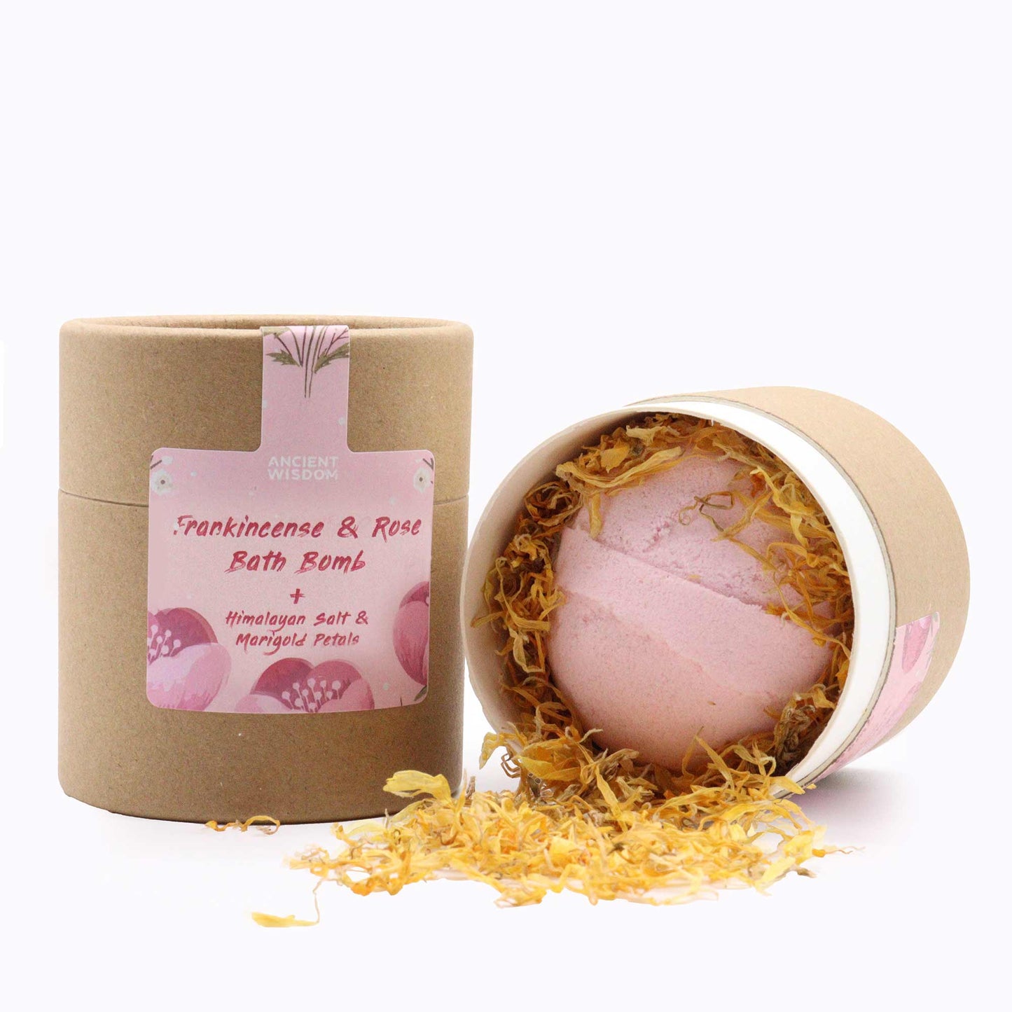 Aromatherapy Set: Bath Bomb, Himalayan Bath Salt and Flowers