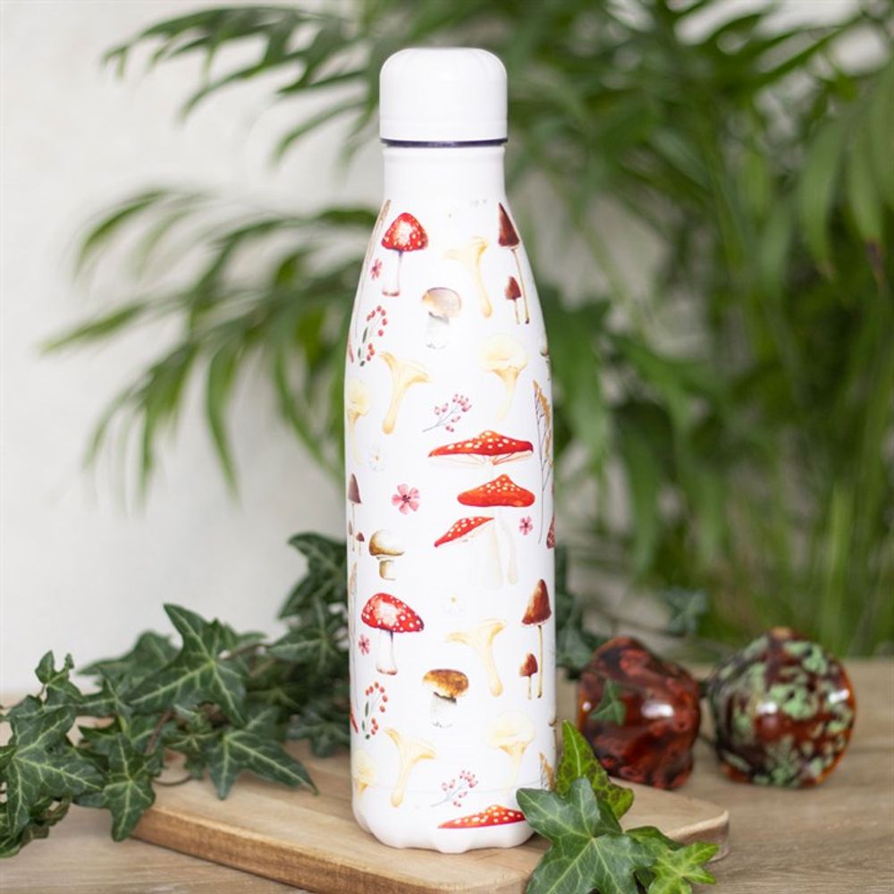 All Over Mushroom Print Metal Water Bottle - Hatters Tea PartyS03723314All Over Mushroom Print Metal Water Bottle