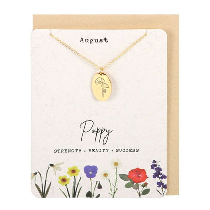 Birth Flower Necklace Card - Hatters Tea PartyS03723198Birth Flower Necklace Card