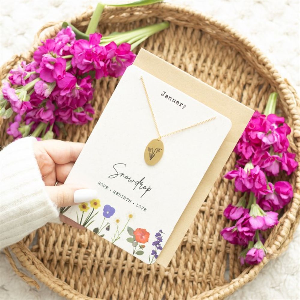 Birth Flower Necklace Card - Hatters Tea PartyS03723152Birth Flower Necklace Card