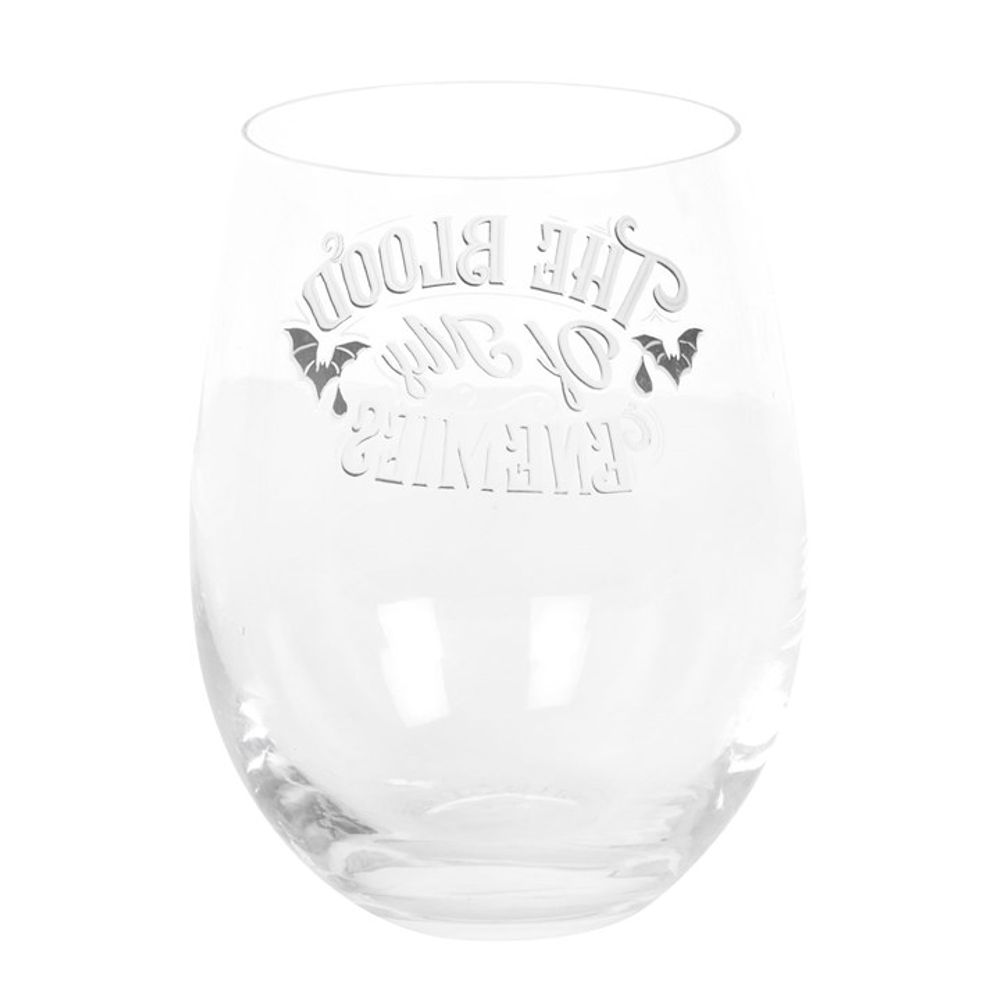 Blood Of My Enemies Stemless Wine Glass - Hatters Tea PartyS03723345Blood Of My Enemies Stemless Wine Glass