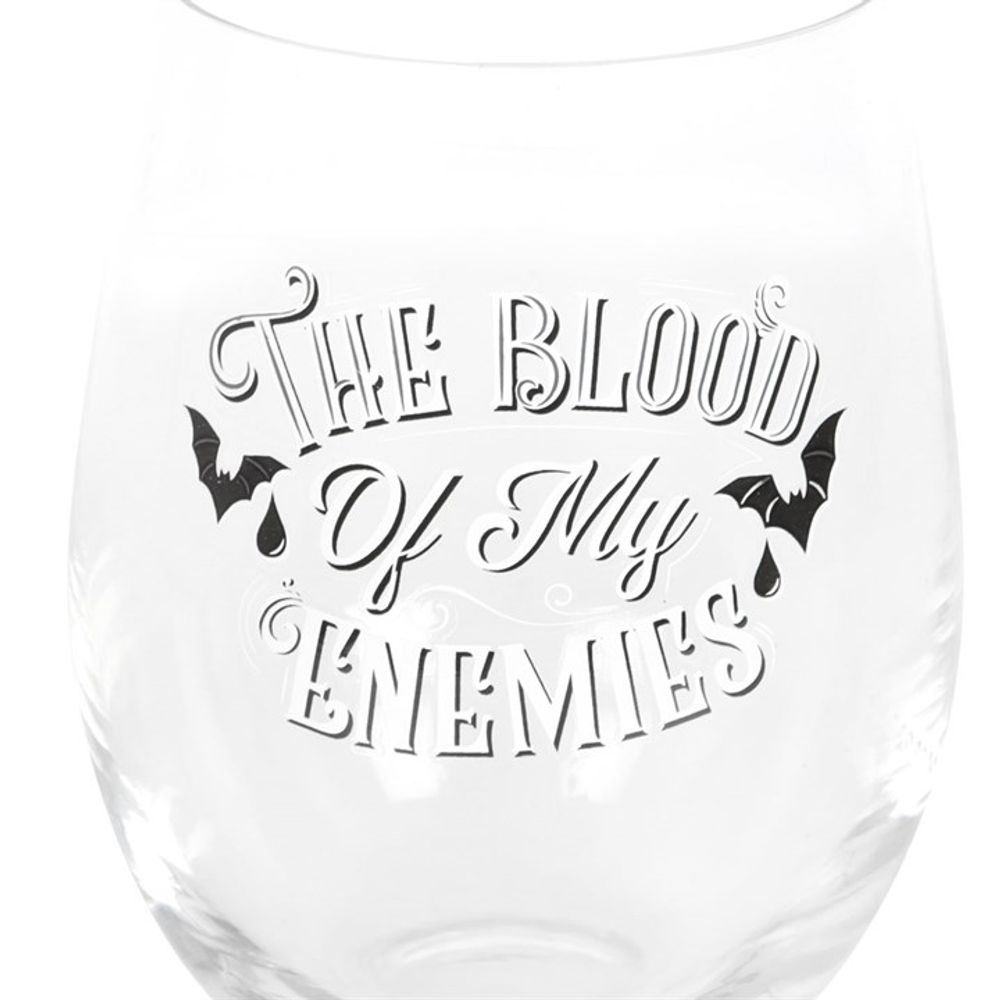 Blood Of My Enemies Stemless Wine Glass - Hatters Tea PartyS03723345Blood Of My Enemies Stemless Wine Glass