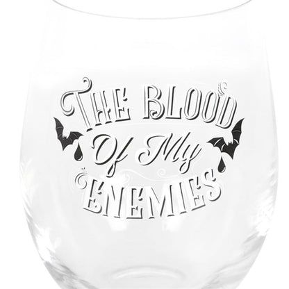 Blood Of My Enemies Stemless Wine Glass - Hatters Tea PartyS03723345Blood Of My Enemies Stemless Wine Glass