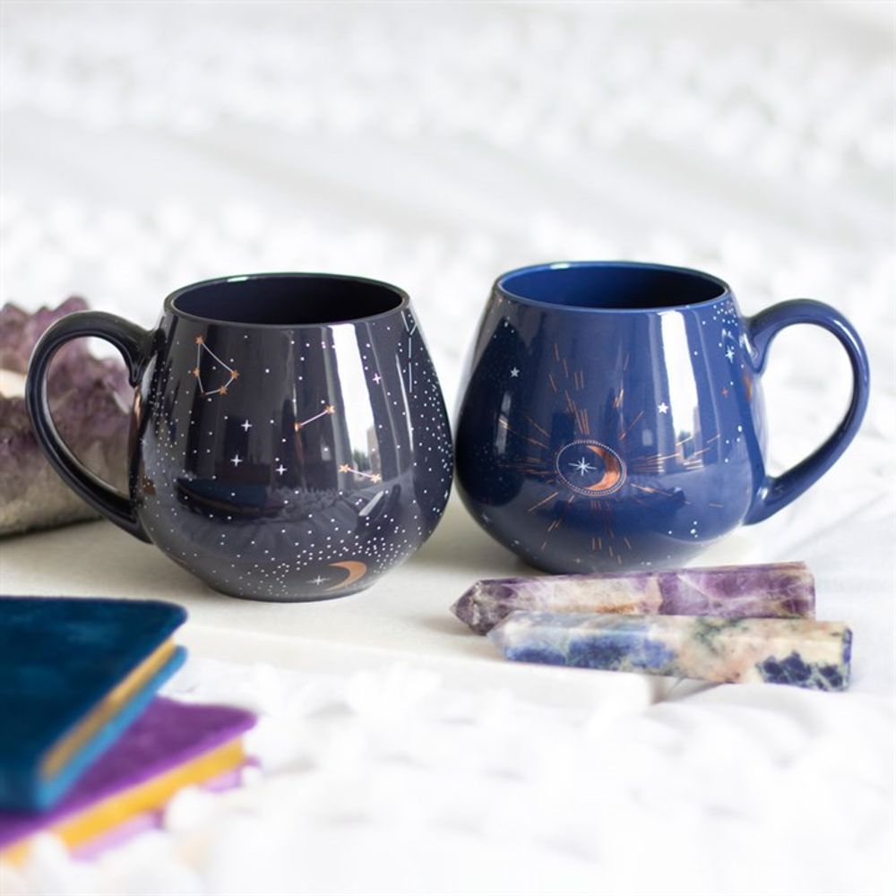 Blue Crescent Moon Rounded Mug - Hatters Tea PartyS03721555Blue Crescent Moon Rounded Mug