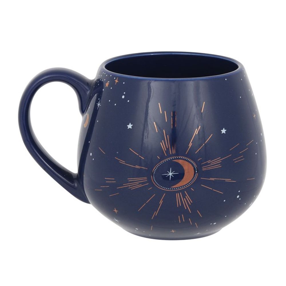 Blue Crescent Moon Rounded Mug - Hatters Tea PartyS03721555Blue Crescent Moon Rounded Mug