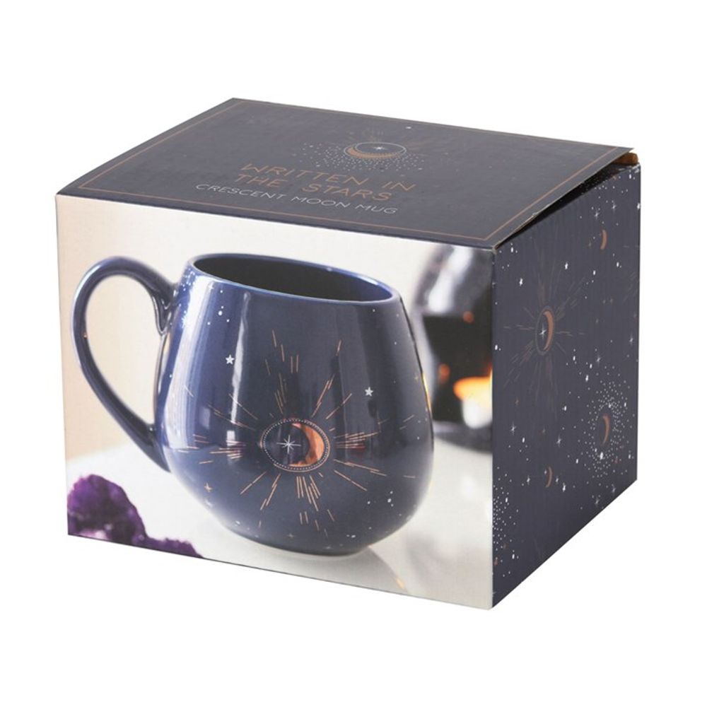 Blue Crescent Moon Rounded Mug - Hatters Tea PartyS03721555Blue Crescent Moon Rounded Mug