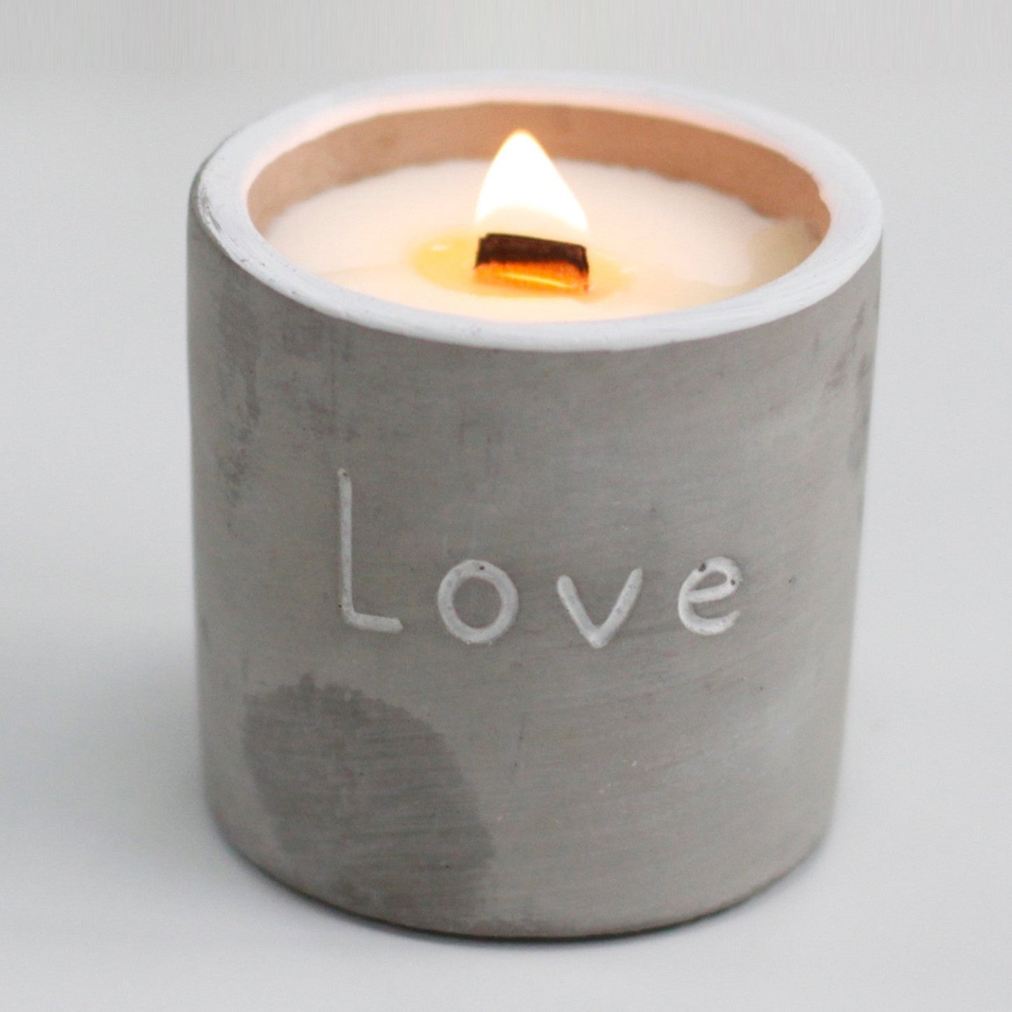 Concrete Wooden Wick Candle - Hatters Tea PartyCWC-05Concrete Wooden Wick Candle