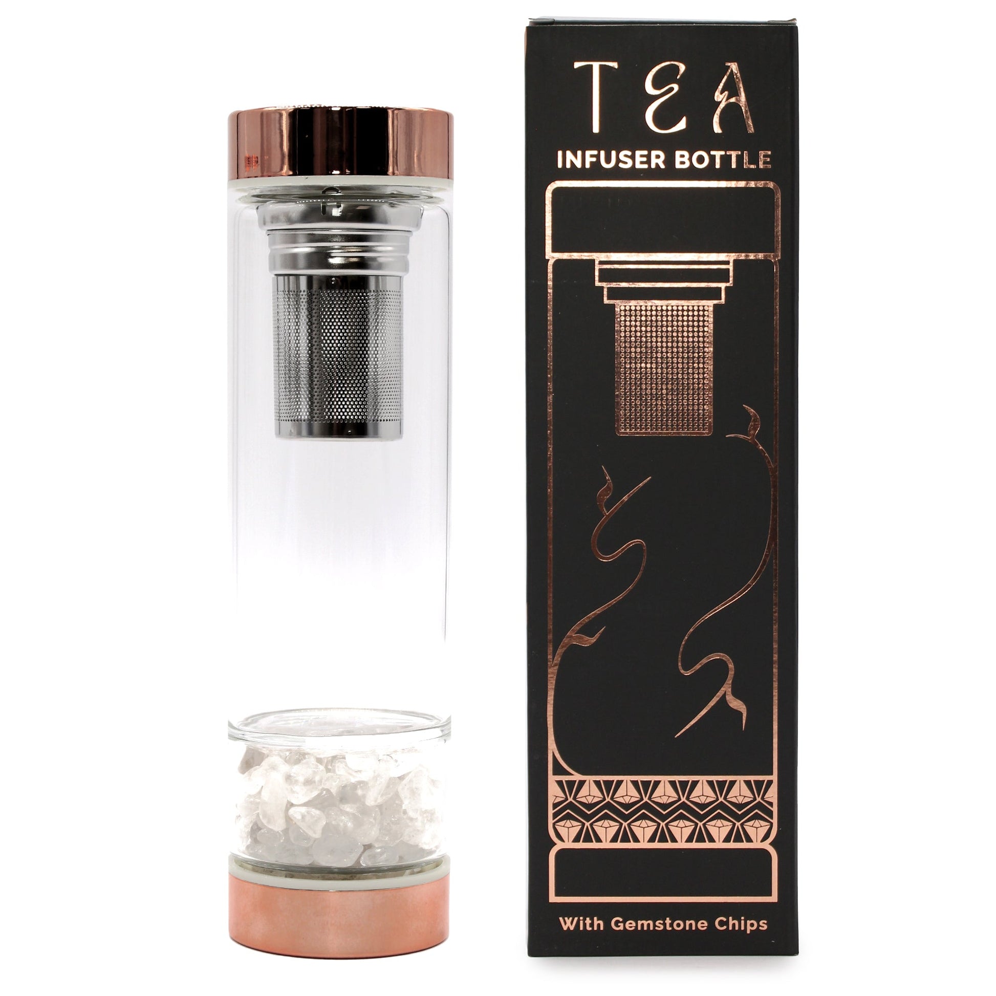 Crystal Glass Tea Infuser Bottle - Hatters Tea PartyCGTIB-01Crystal Glass Tea Infuser Bottle