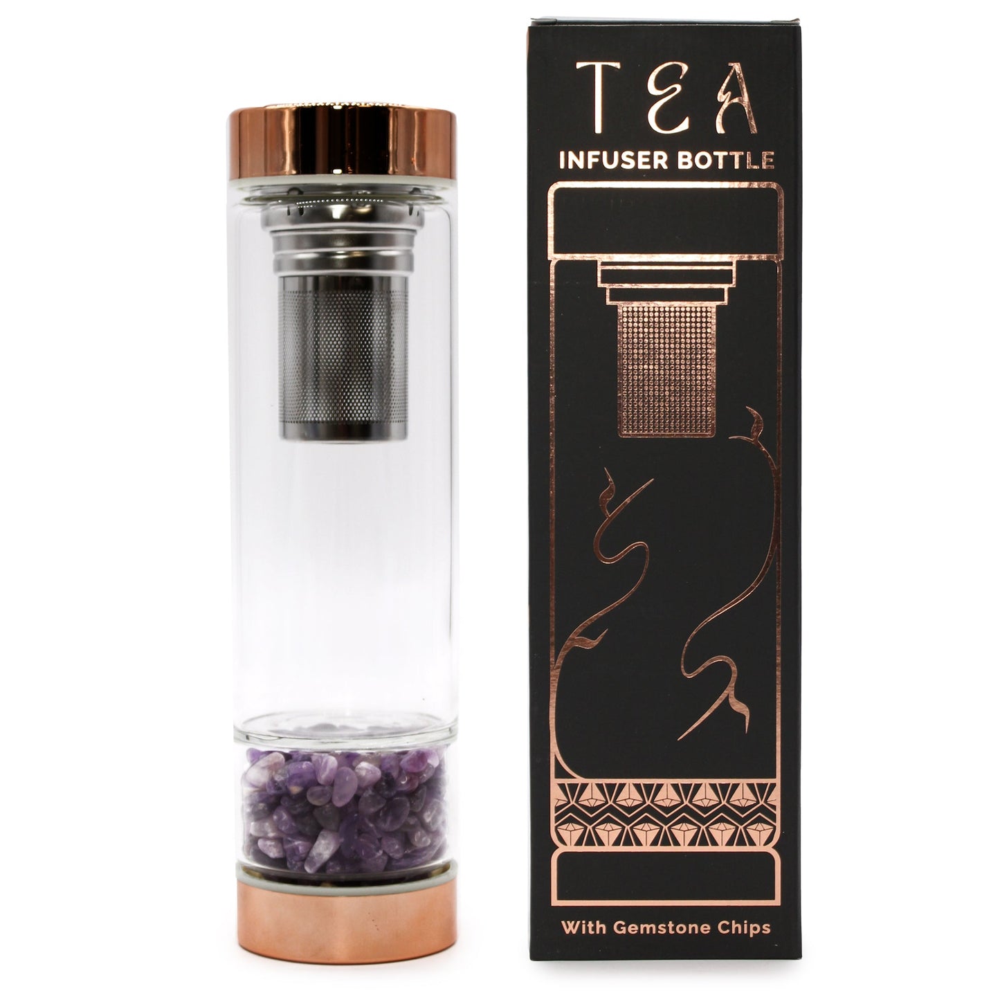 Crystal Glass Tea Infuser Bottle - Hatters Tea PartyCGTIB-01Crystal Glass Tea Infuser Bottle