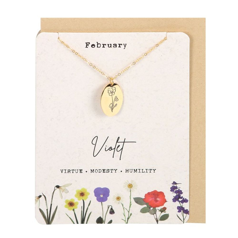 Birth Flower Necklace Card - Hatters Tea PartyS03723167Birth Flower Necklace Card