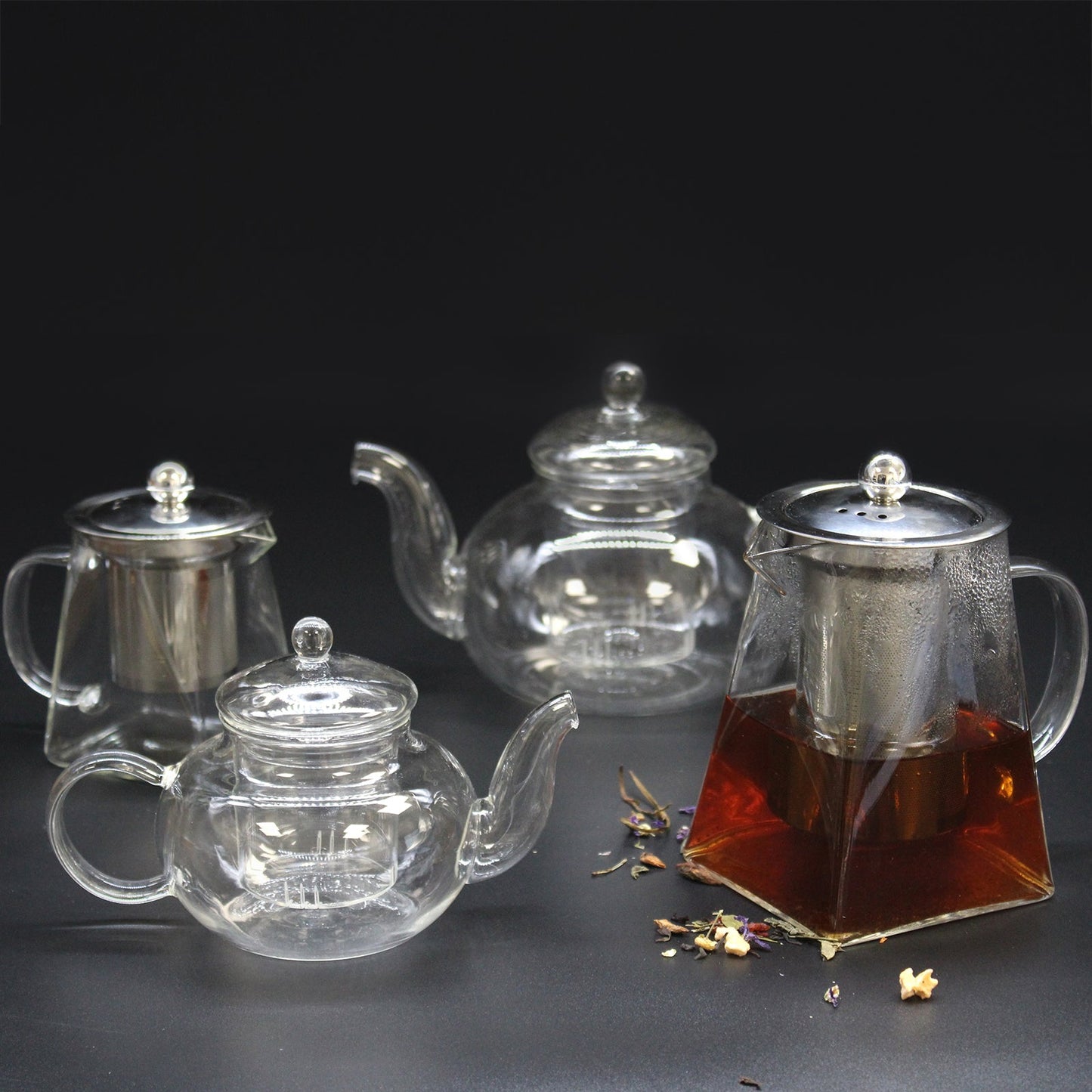 Glass Infuser Teapot - Contemporary - 550ml - Hatters Tea PartyGTeaP-03Glass Infuser Teapot - Contemporary - 550ml