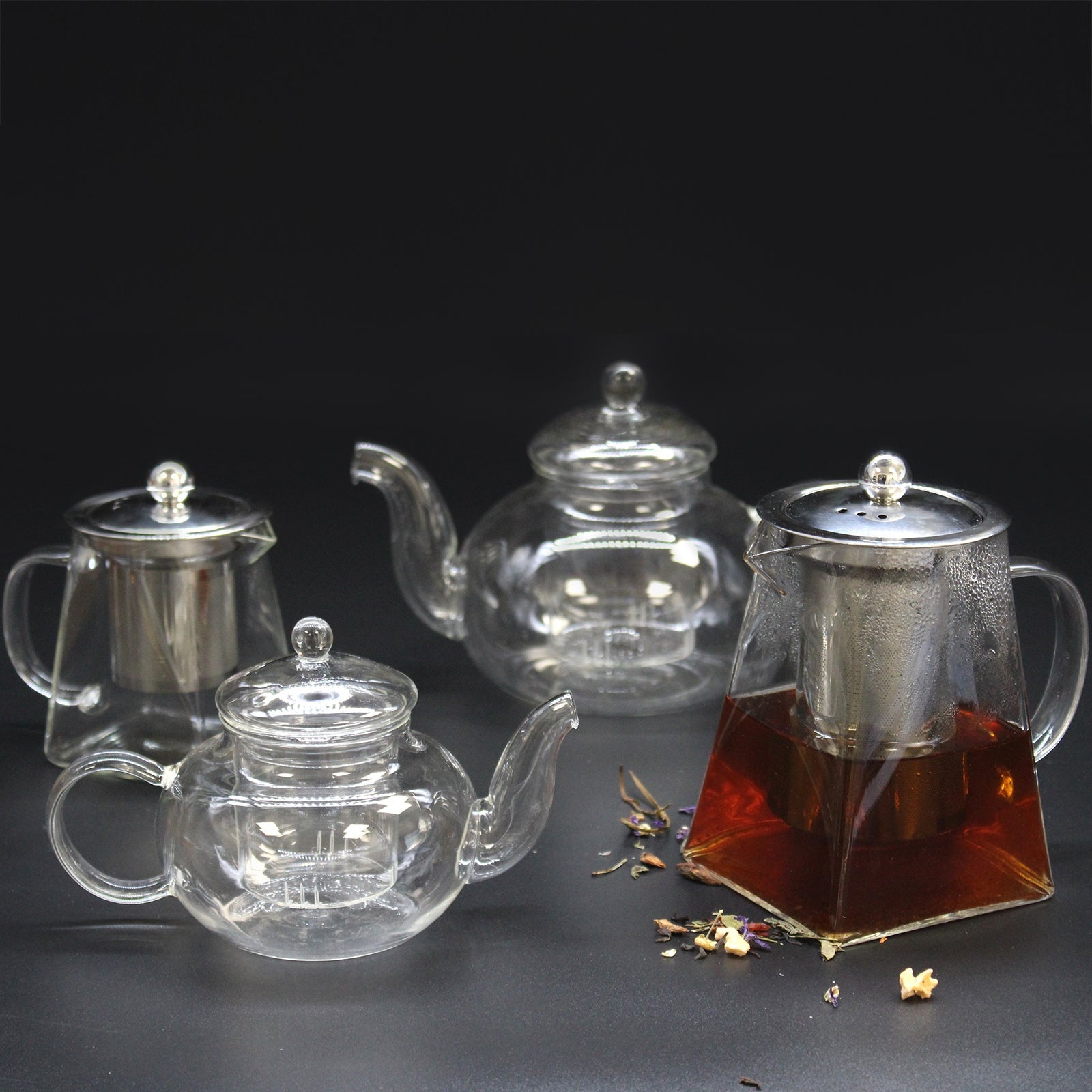 Glass Infuser Teapot - Contemporary - 550ml - Hatters Tea PartyGTeaP-03Glass Infuser Teapot - Contemporary - 550ml