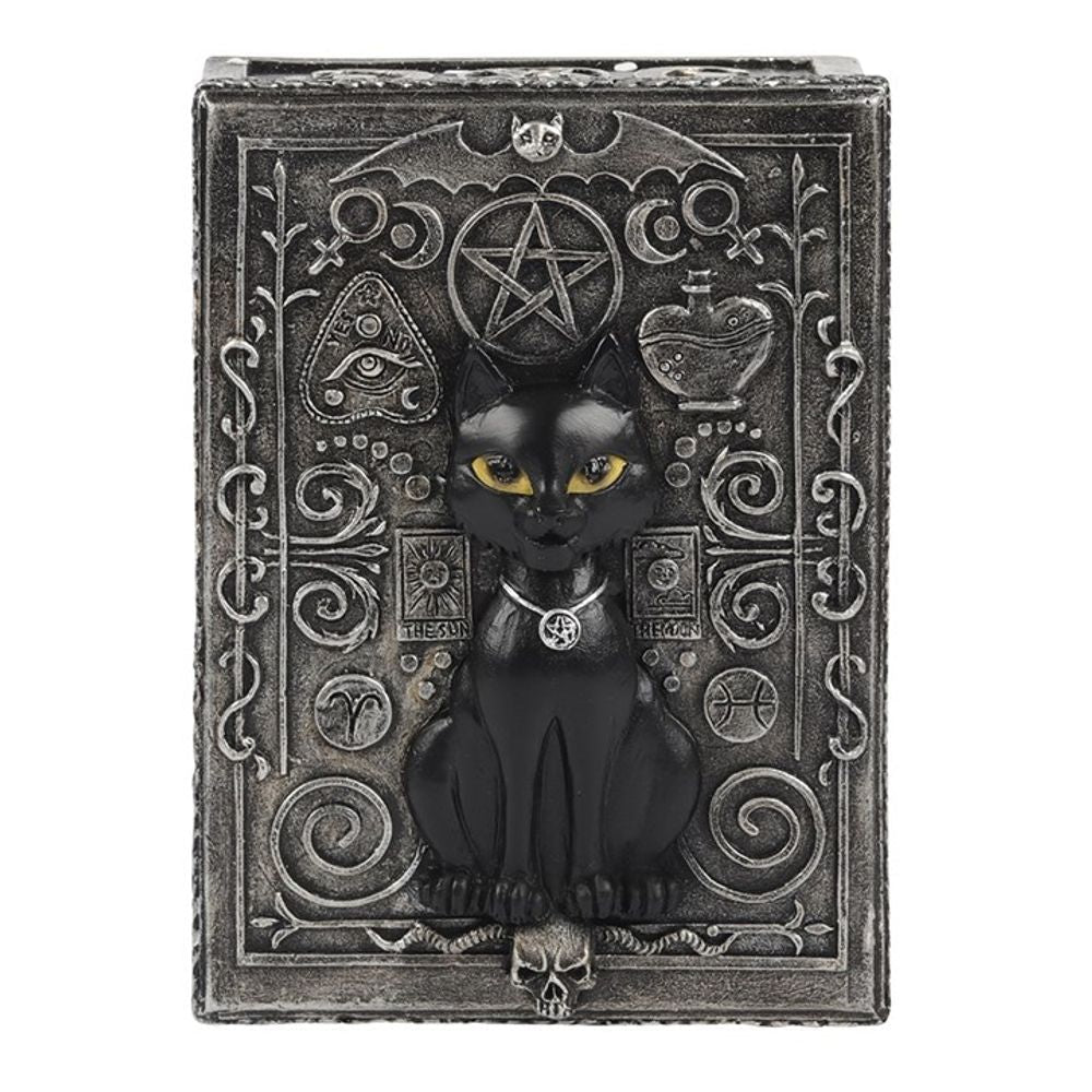 Gothic Black Cat Resin Storage Box - Hatters Tea PartyS03720072Gothic Black Cat Resin Storage Box