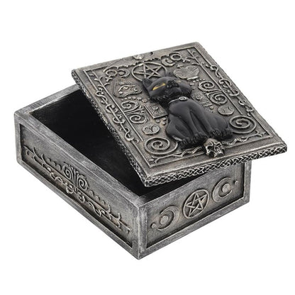 Gothic Black Cat Resin Storage Box - Hatters Tea PartyS03720072Gothic Black Cat Resin Storage Box