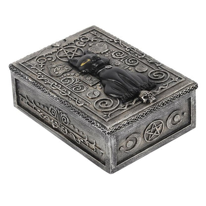 Gothic Black Cat Resin Storage Box - Hatters Tea PartyS03720072Gothic Black Cat Resin Storage Box