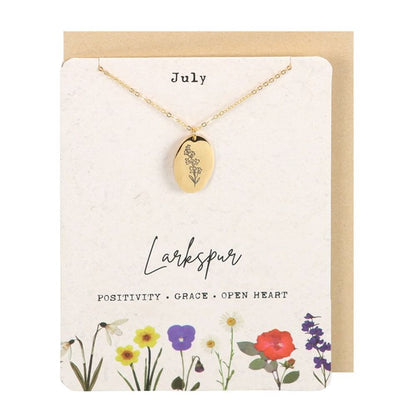 Birth Flower Necklace Card - Hatters Tea PartyS03723174Birth Flower Necklace Card