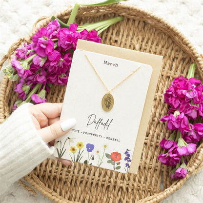 Birth Flower Necklace Card - Hatters Tea PartyS03723199Birth Flower Necklace Card