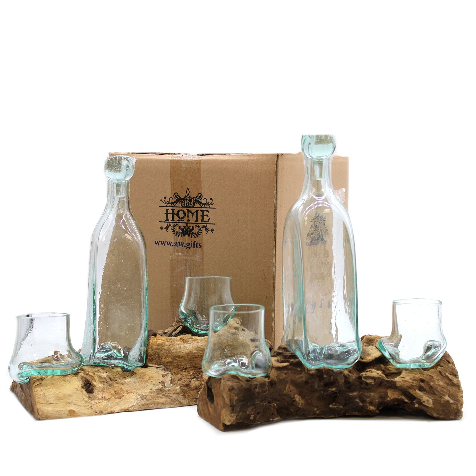 Molten Glass on Wood- Whisky Set - Hatters Tea PartyMGW-07Molten Glass on Wood- Whisky Set