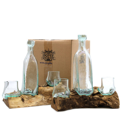 Molten Glass on Wood- Whisky Set - Hatters Tea PartyMGW-07Molten Glass on Wood- Whisky Set