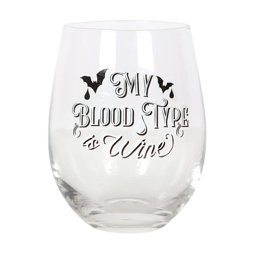 My Blood Type is Wine Stemless Wine Glass - Hatters Tea PartyS03721179My Blood Type is Wine Stemless Wine Glass