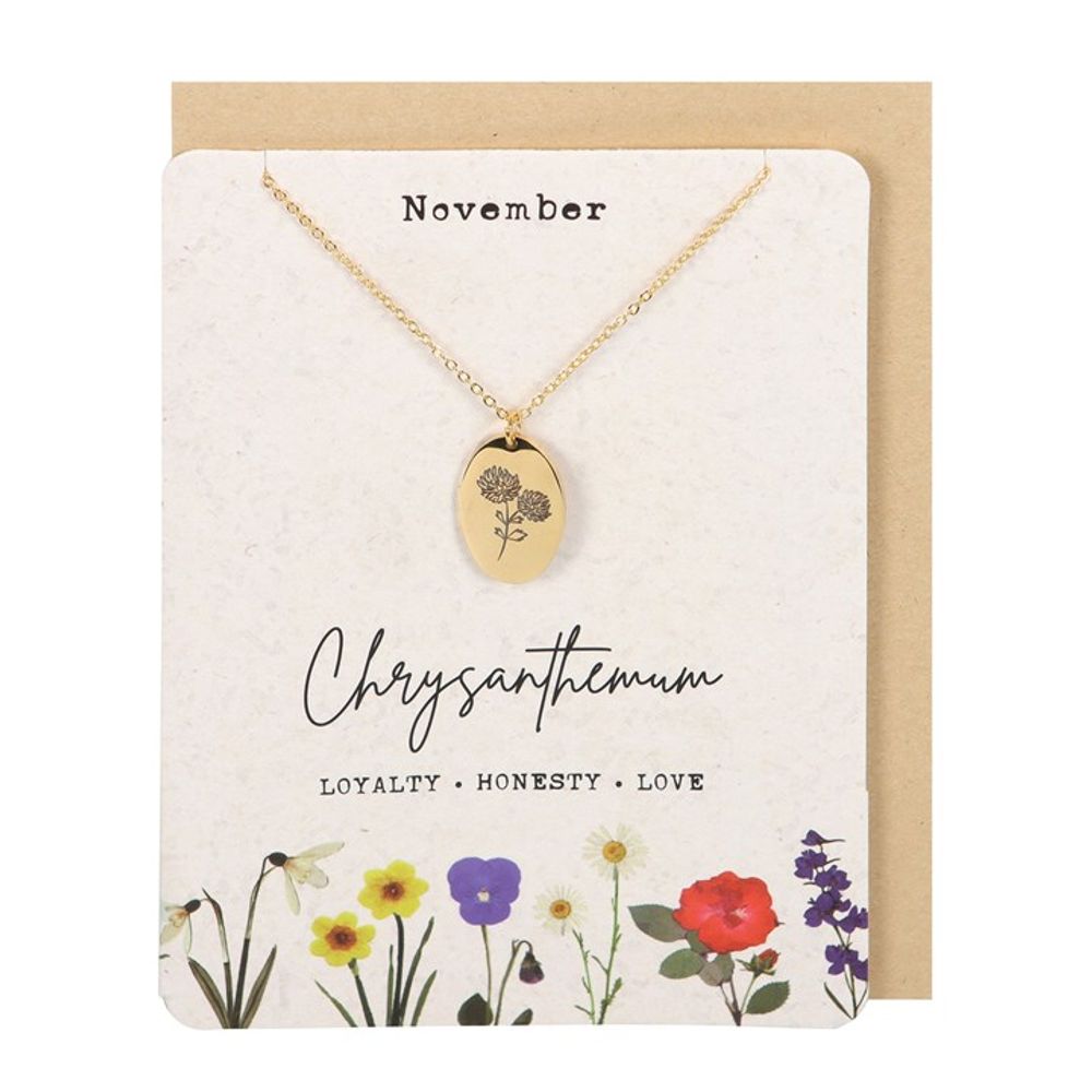 Birth Flower Necklace Card - Hatters Tea PartyS03723199Birth Flower Necklace Card