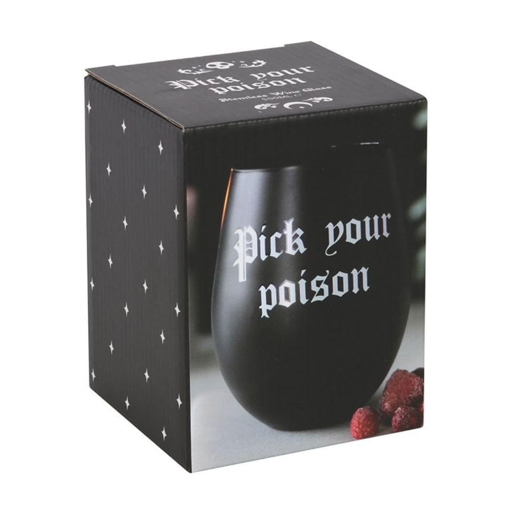 Pick Your Poison Stemless Wine Glass - Hatters Tea PartyS03721534Pick Your Poison Stemless Wine Glass