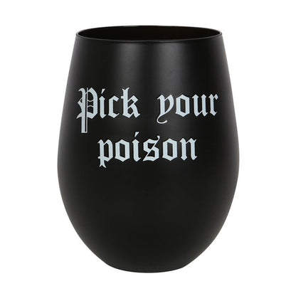 Pick Your Poison Stemless Wine Glass - Hatters Tea PartyS03721534Pick Your Poison Stemless Wine Glass