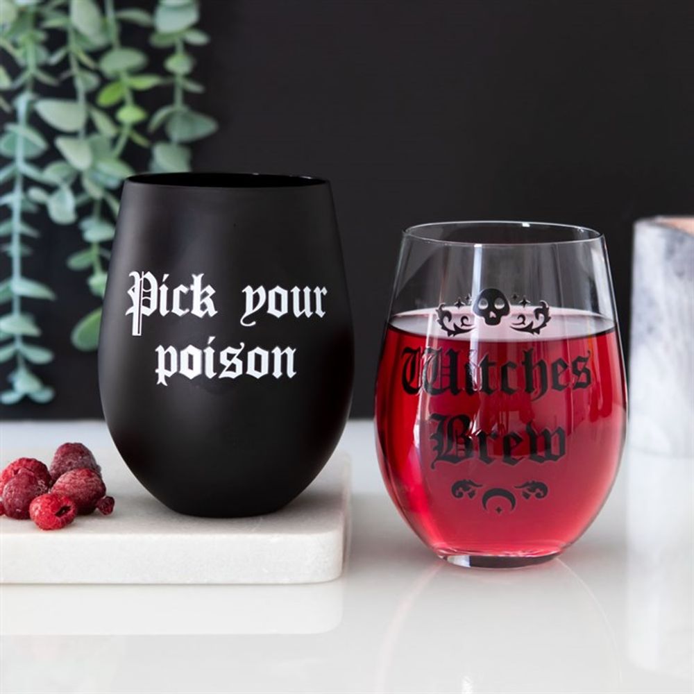 Pick Your Poison Stemless Wine Glass - Hatters Tea PartyS03721534Pick Your Poison Stemless Wine Glass