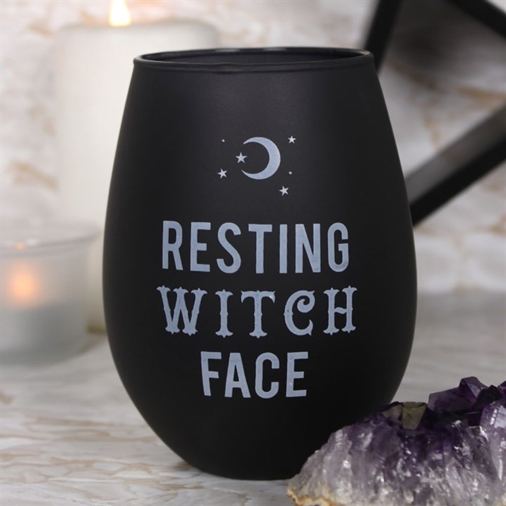 Resting Witch Face Stemless Wine Glass - Hatters Tea PartyS03722083Resting Witch Face Stemless Wine Glass