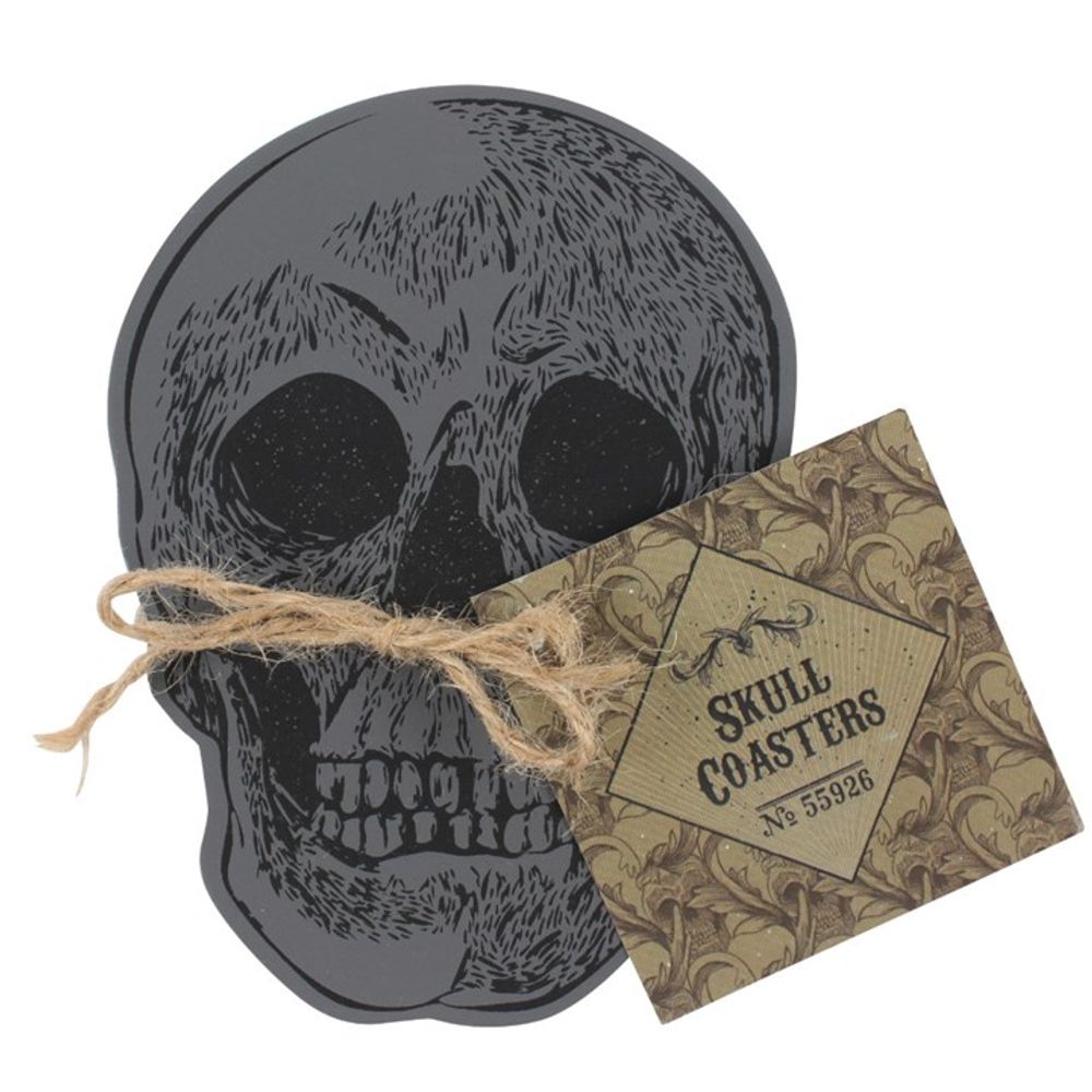 Set Of 4 Skull Coasters - Hatters Tea PartyS03720137Set Of 4 Skull Coasters