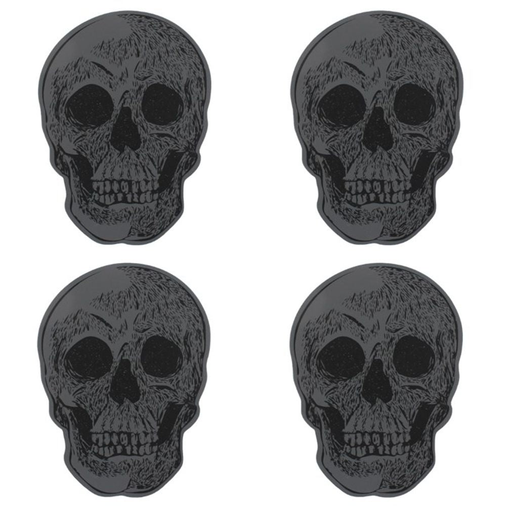 Set Of 4 Skull Coasters - Hatters Tea PartyS03720137Set Of 4 Skull Coasters