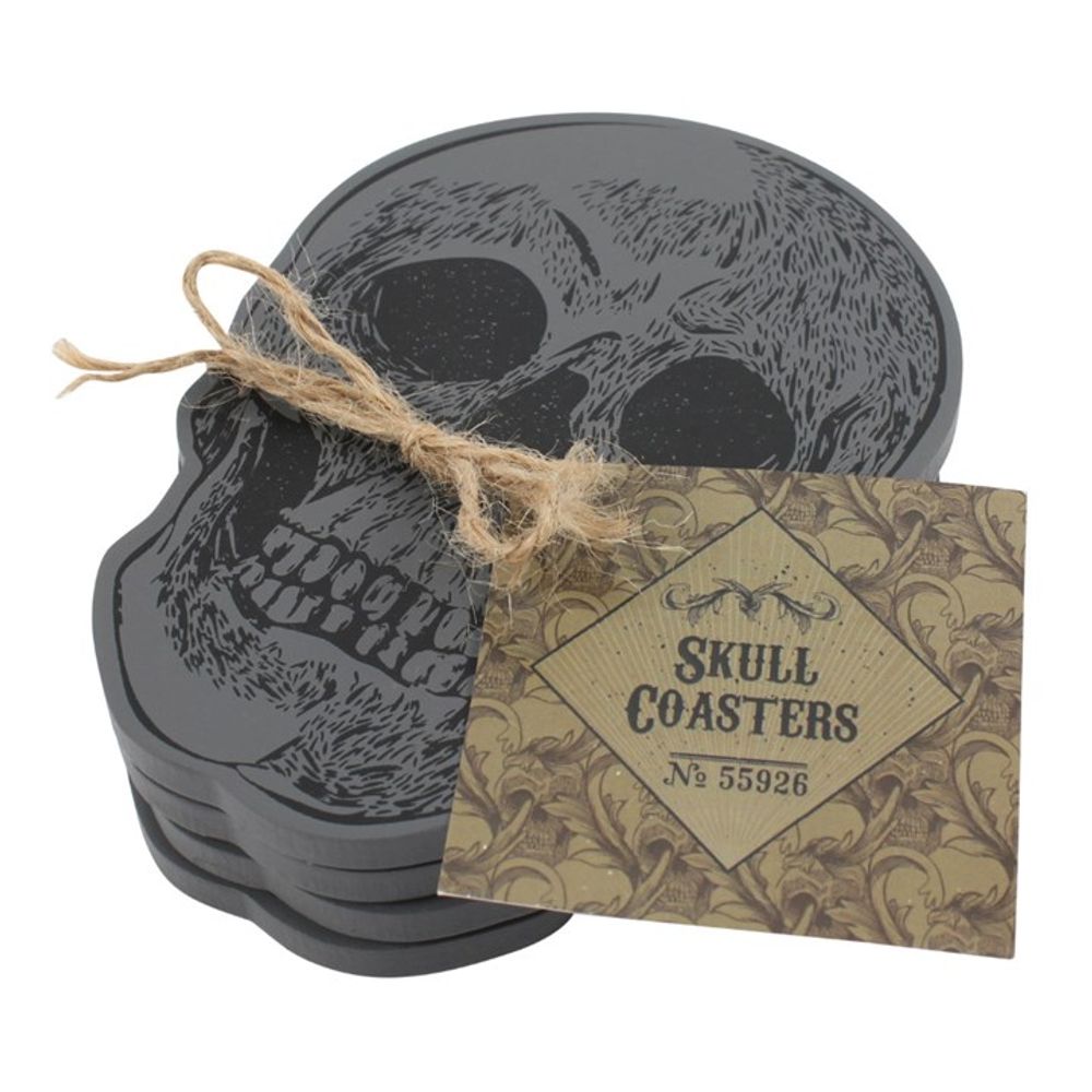 Set Of 4 Skull Coasters - Hatters Tea PartyS03720137Set Of 4 Skull Coasters