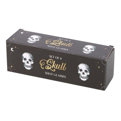 Set of 4 Skull Shot Glasses Set - Hatters Tea PartyS03723392Set of 4 Skull Shot Glasses Set