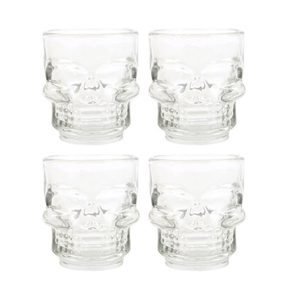 Set of 4 Skull Shot Glasses Set - Hatters Tea PartyS03723392Set of 4 Skull Shot Glasses Set