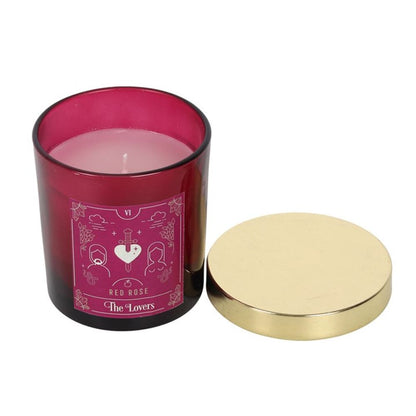 The Lovers Red Rose Tarot Candle - Hatters Tea PartyS03720412The Lovers Red Rose Tarot Candle