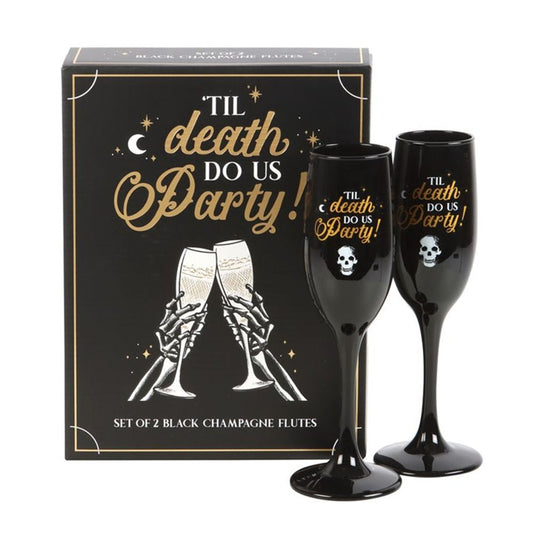 Til Death Do Us Party Champagne Flute Set - Hatters Tea PartyS03723359Til Death Do Us Party Champagne Flute Set